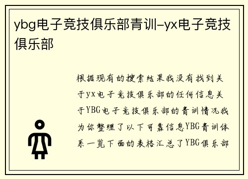 ybg电子竞技俱乐部青训-yx电子竞技俱乐部